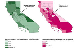 banking deserts map in california